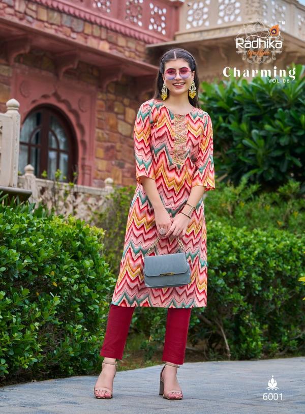 Radhika Lifestyle Charming Vol-6 – Straight Kurtis